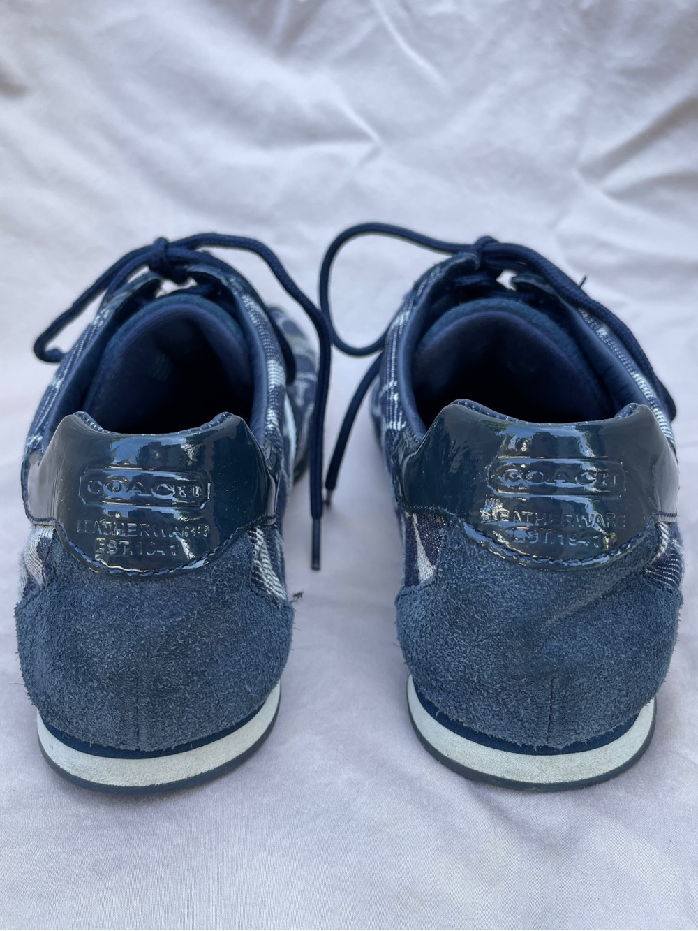 Coach Blue Signature Logo Lace-Up Sneaker, Women’s Size 8 1/2 M - Picture 2 of 10